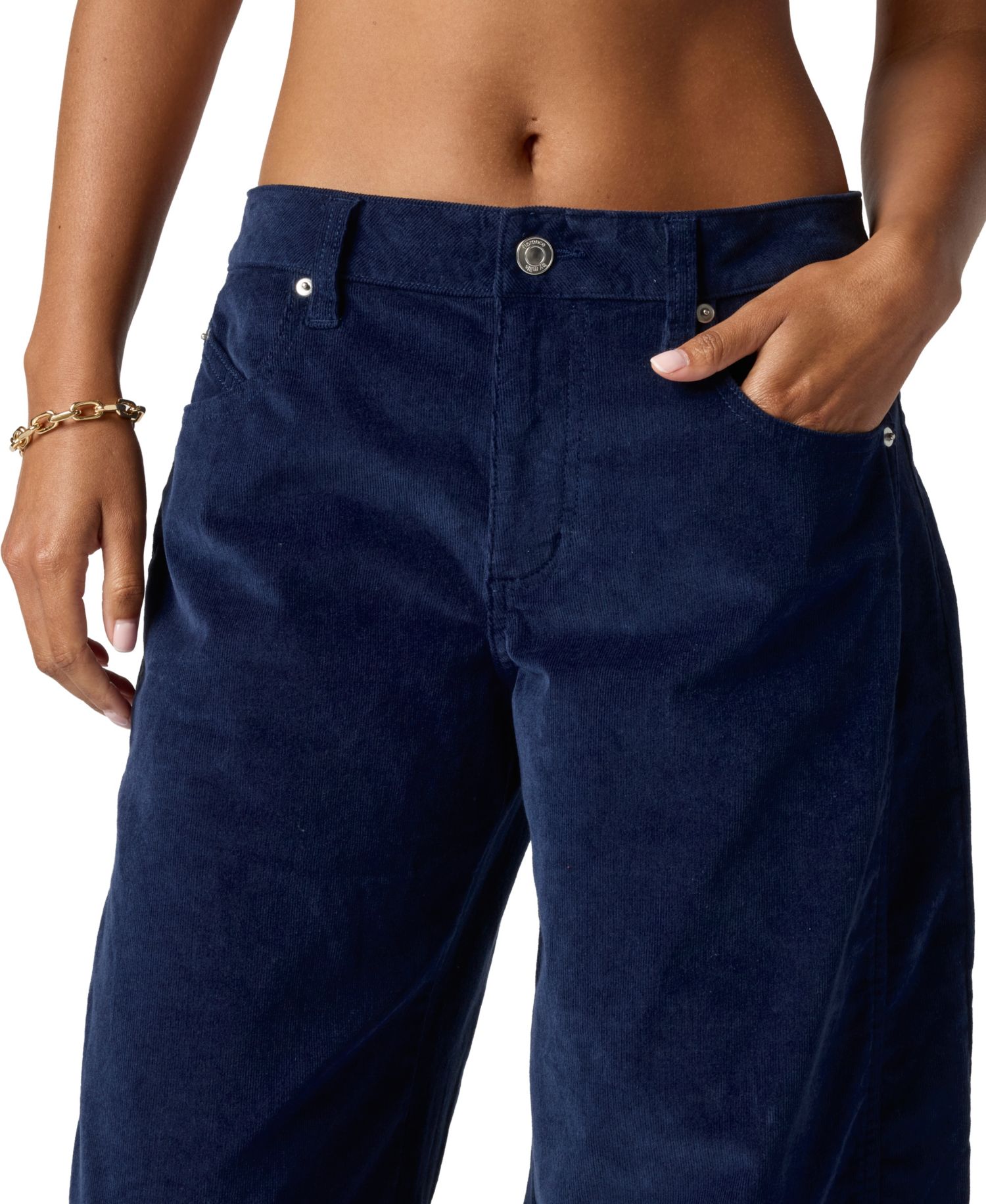 Juniors' Stretch-Corduroy Barrel-Leg Pants