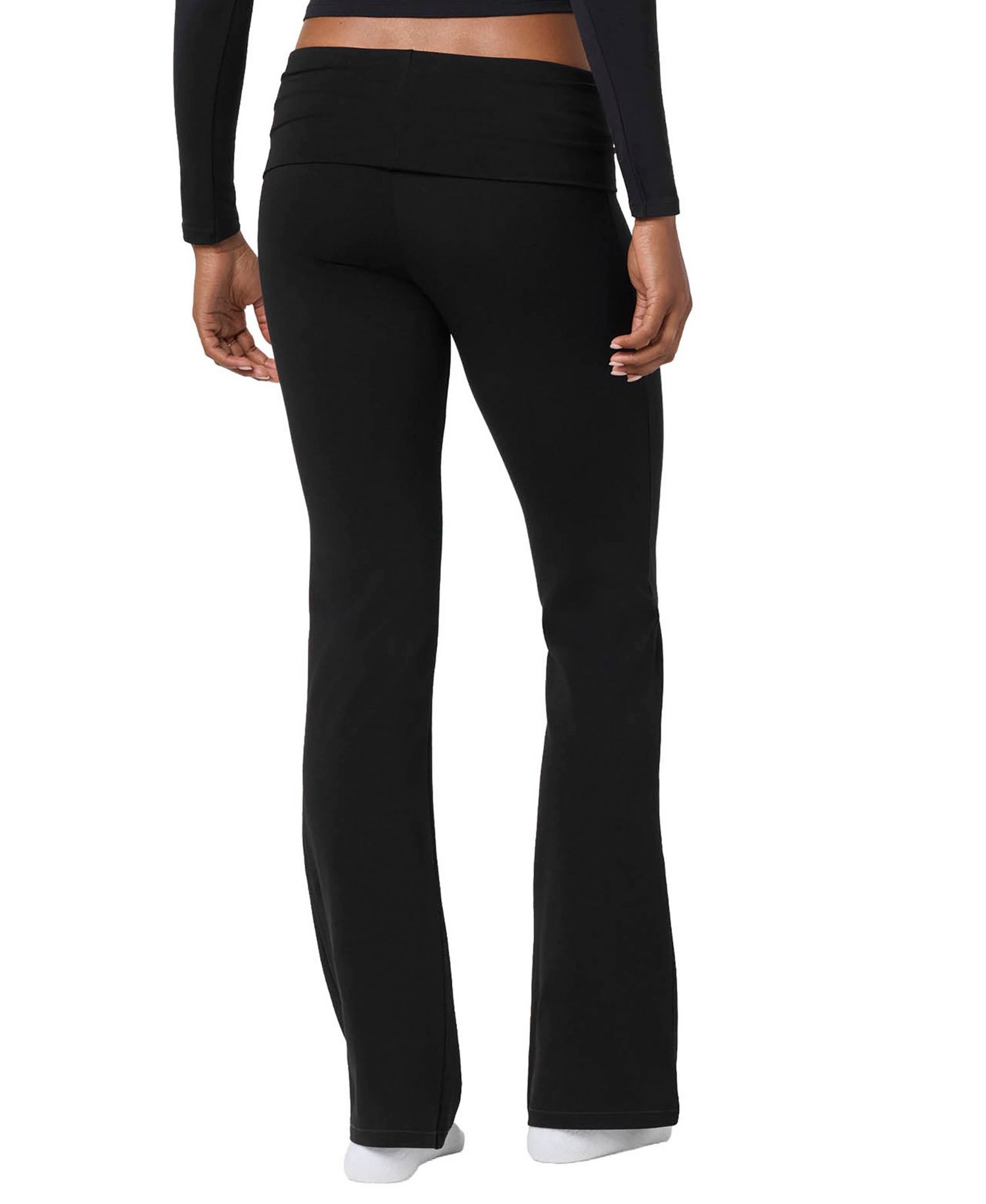 Women's Fold Down Fit & Flare Cotton-Blend Yoga Pants