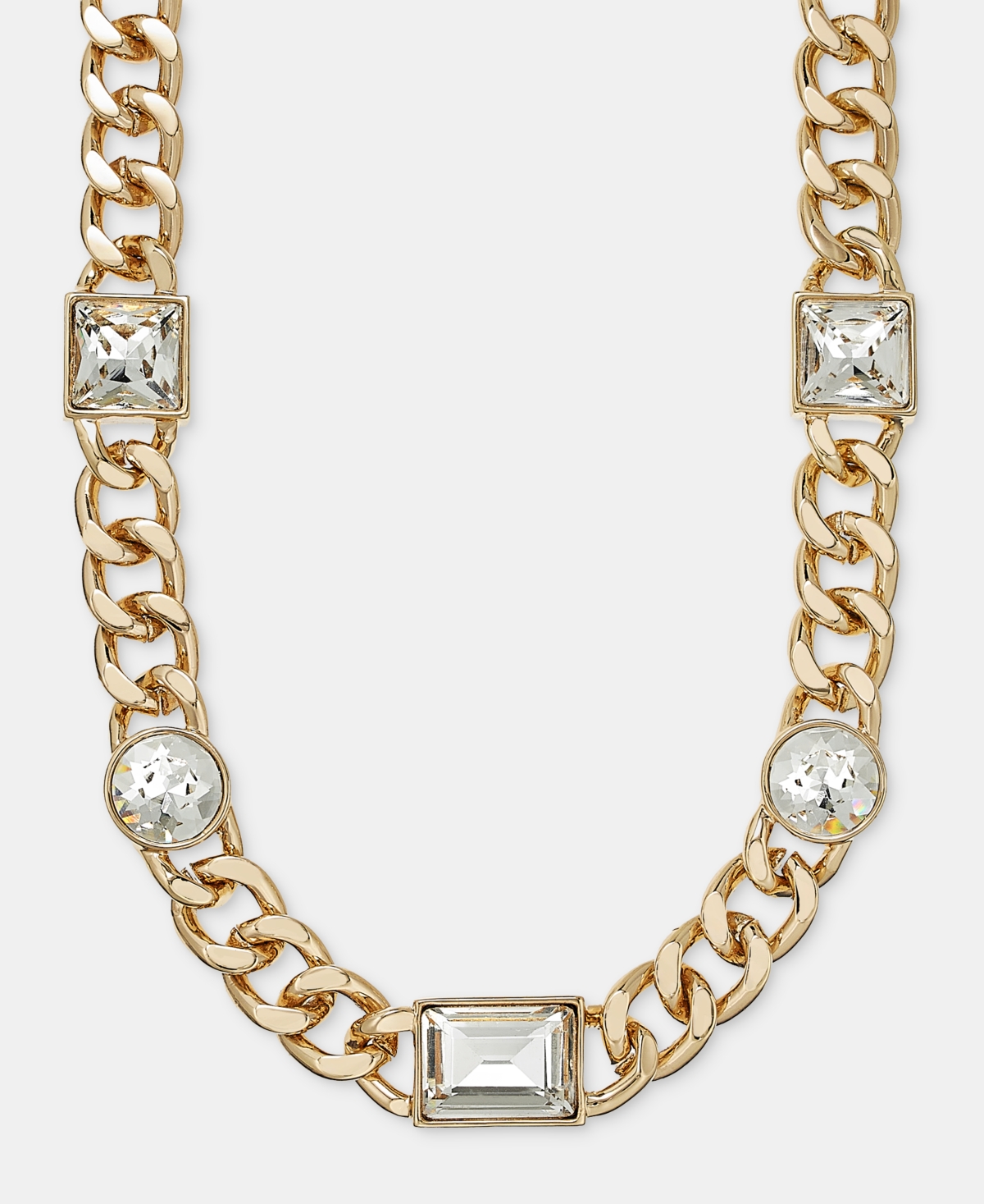 Karl Lagerfeld Paris Crystal Stone Chain Collar Necklace, 16" + 3" extender