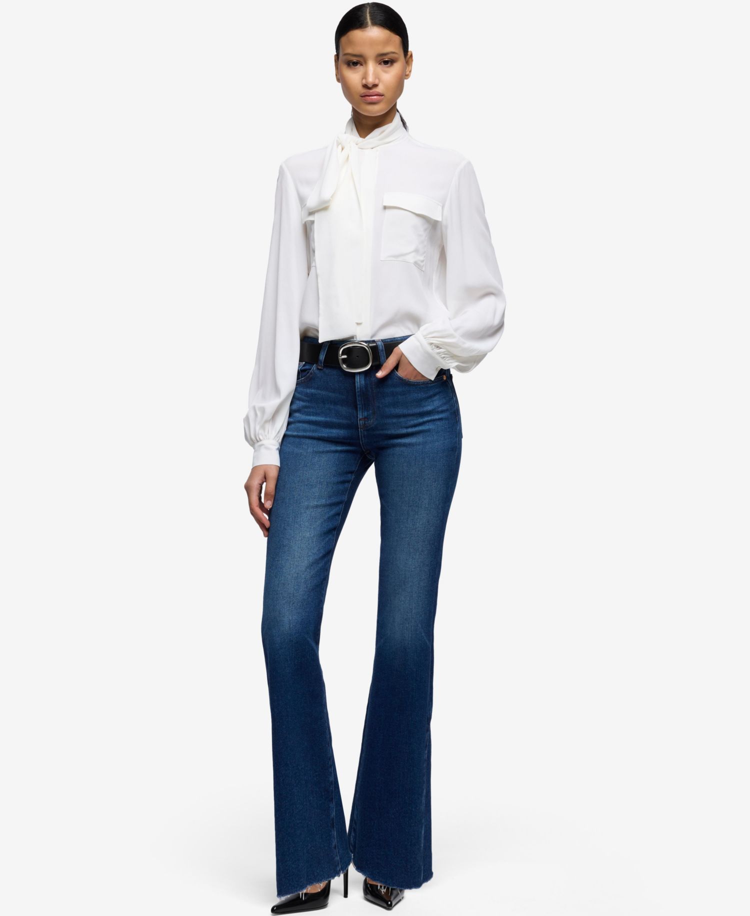 Women's Mid-Rise Leggy Bootcut Slim Illusion Jeans