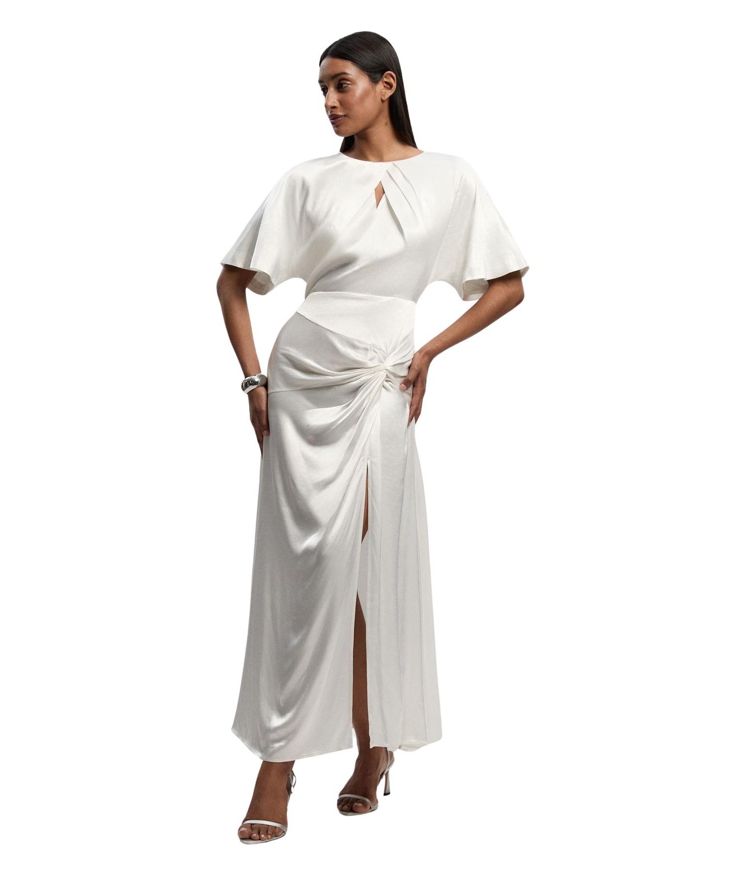 Women's Satin Twist Midaxi Dress