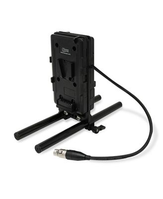 Dual V-Mount Battery Plate with 15mm LWS Rod Clamp and 4-Pin XLR Cable