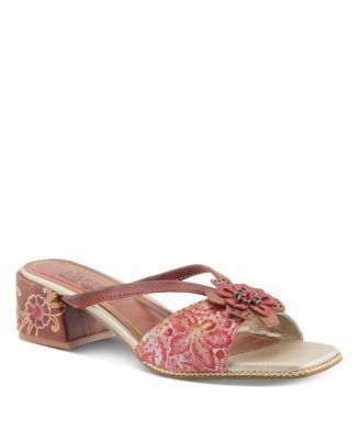 Women's Europa Strappy Sandal with Floral Vamp