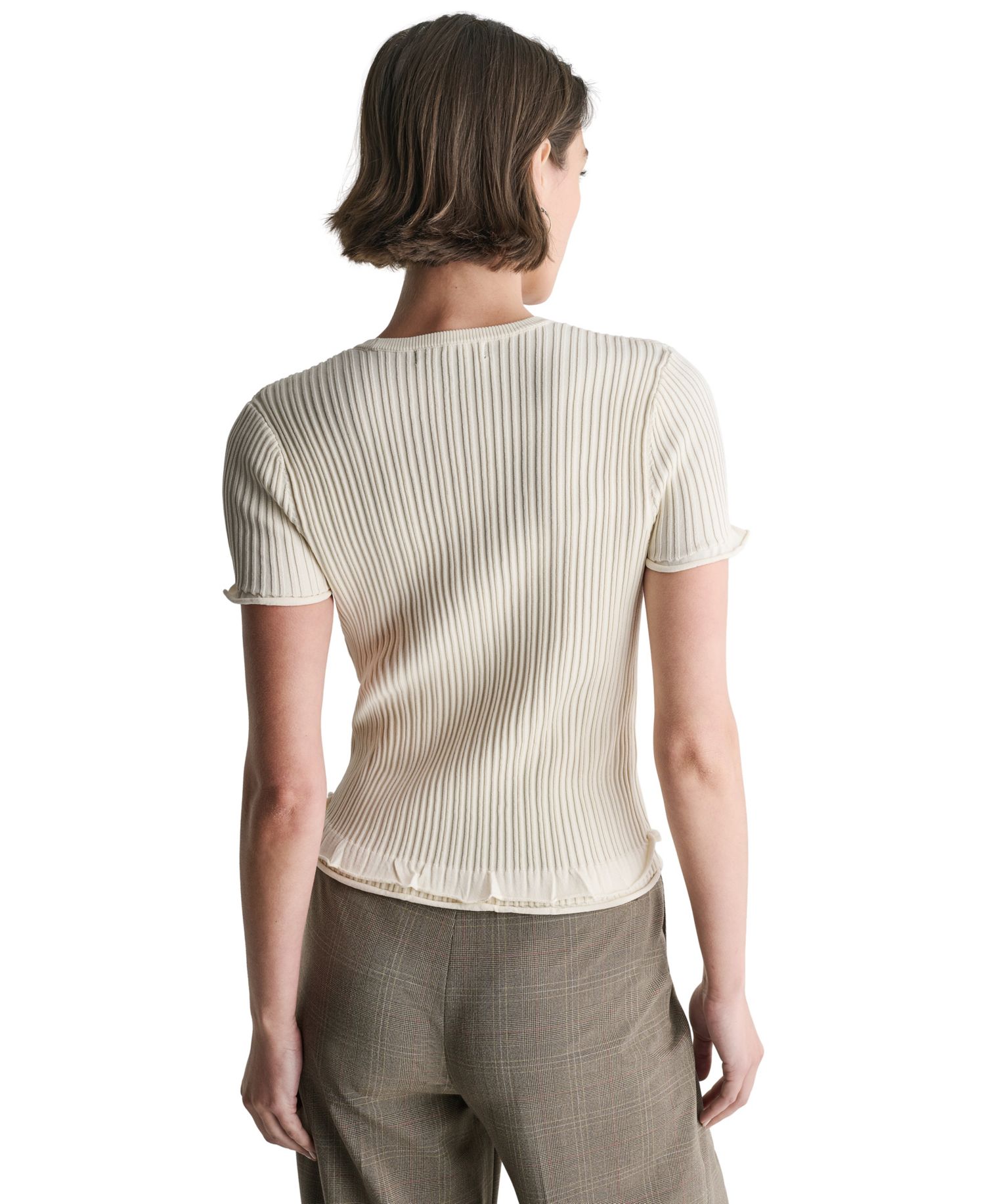 Women's Short-Sleeve Scoop Neck Ruffle Top