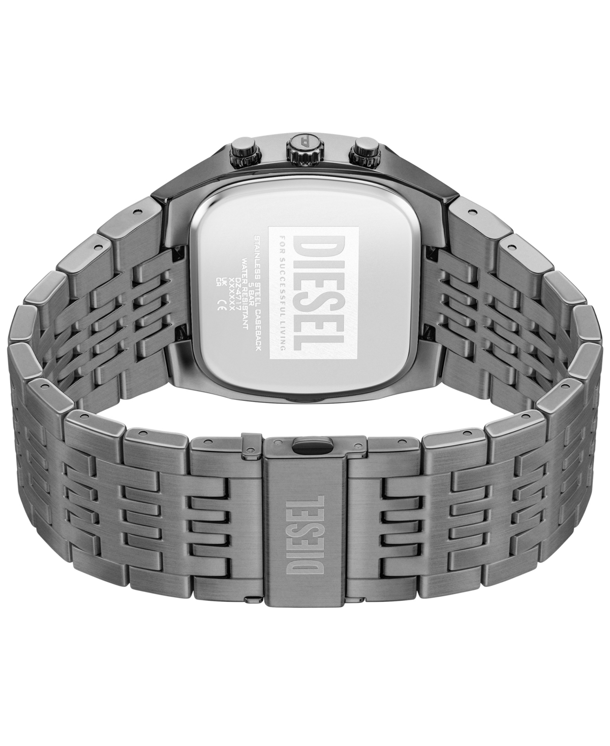 Diesel Men's Spiked Cushion Quartz Chronograph Gunmetal Stainless Steel Watch 45mm