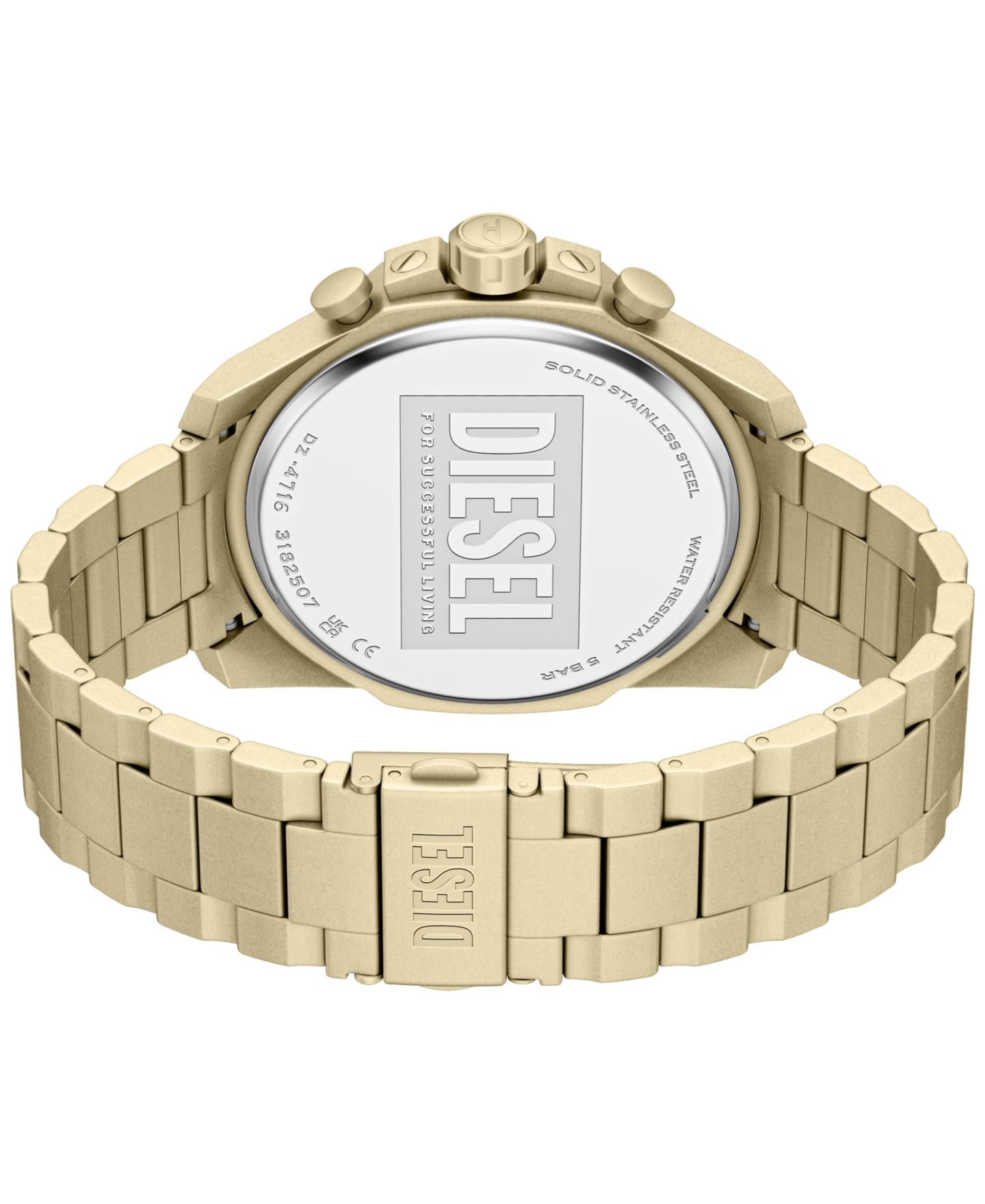 Мужские часы Diesel Mega Chief Slim Quartz Chronograph Gold Stainless Steel Watch 48mm — фото 4