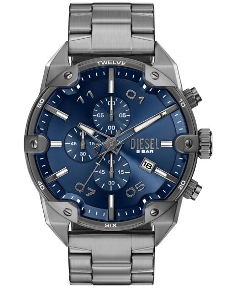 Мужские часы Diesel Spiked Quartz Chronograph Gunmetal Stainless Steel Watch 49mm