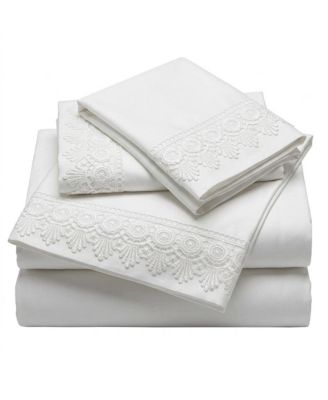 Royal Tradition Alejandra Soft Cotton Embroidered Sheet Set - USA
