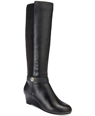 Giani Bernini Dafnee Tall Wide Calf Wedge Boots, Created for Macy's ...