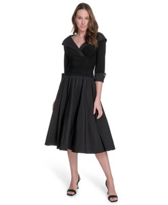 Women's Surplus Bodice Ruched Waist Midi Dress