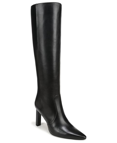 Женские ботинки Sam Edelman Cassie Zipper Tall Boots, Regular & Wide Calf, цвет: Чёрный кожаный