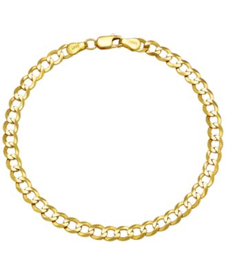 Solid Curb Chain 8" Bracelet in 10k Yellow Gold