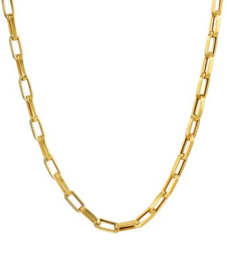 Wide Paperclip Chain 20" Necklace in 10k Yellow Gold