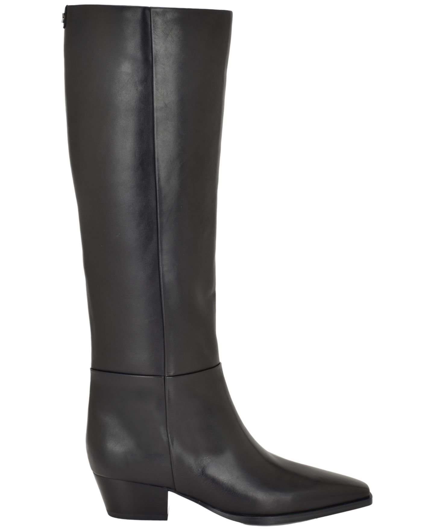 Женские ботинки Calvin Klein Varcey Tall Leather Block Heel, цвет: Чёрный кожаный — фото 2
