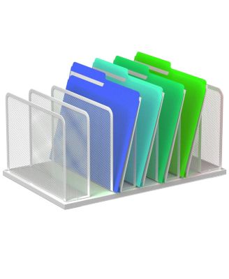 Heavy Duty Steel Mesh Desk File Organizer Compartments Desktop Sorter for Home Office Classroom