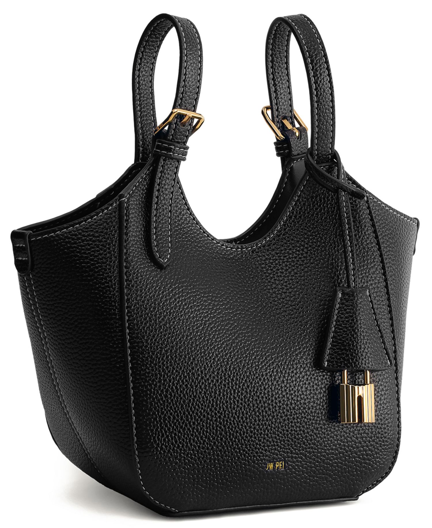 Ines Padlock Mini Lychee Pattern Tote Handbag