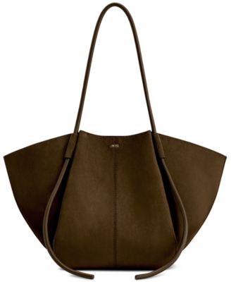 Nala Wide Suede Fabric Large Tote Handbag