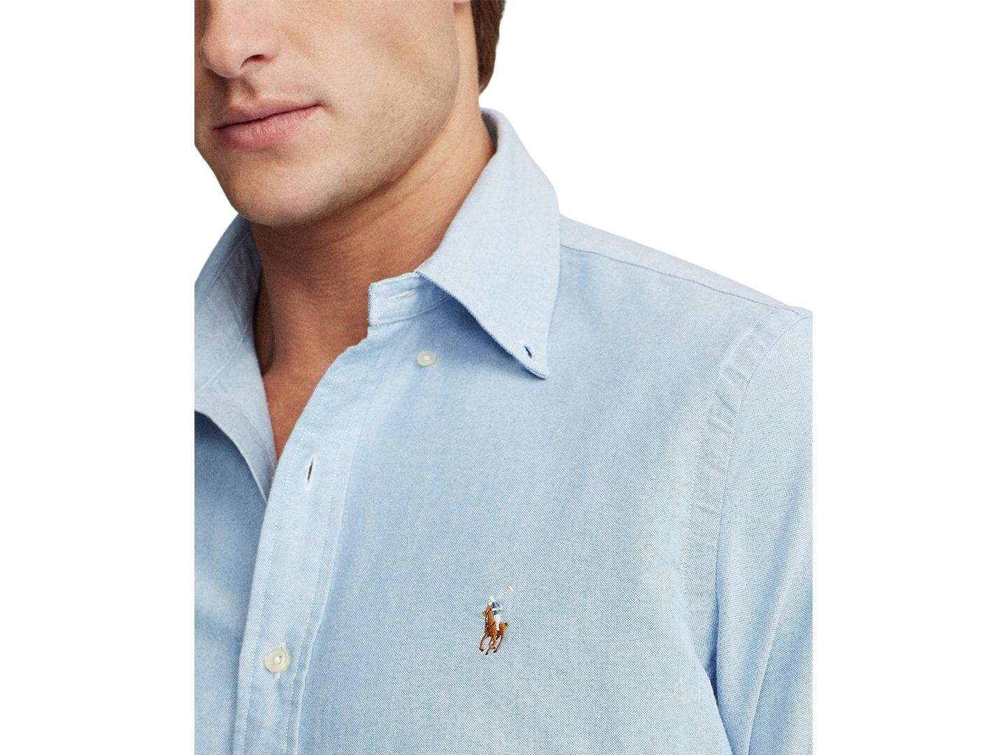 Мужская рубашка Polo Ralph Lauren Classic-Fit Oxford, цвет: Синий — фото 3