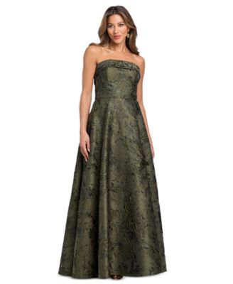 Women's Strapless Brocade Gown