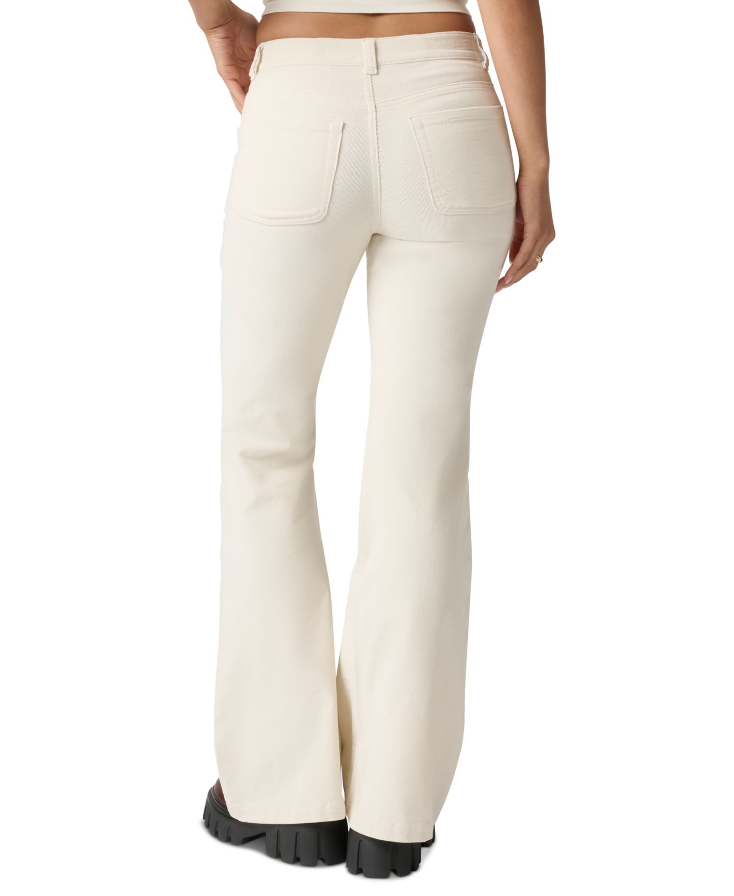 Juniors' High-Waist Flare Corduroy Pants