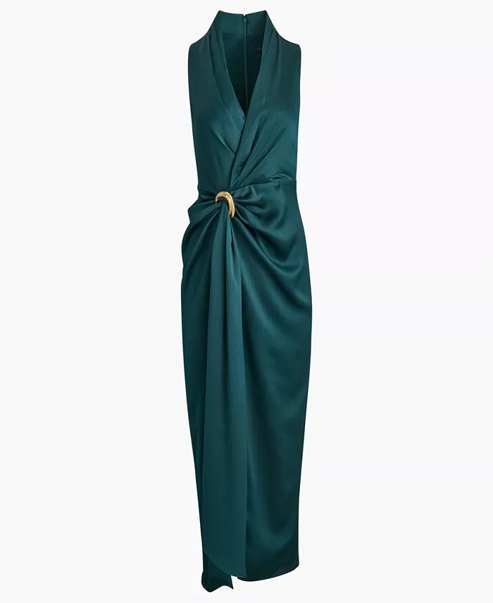 Petite Surplice V-Neck Sleeveless Side Slit Gown - thumbnail 6