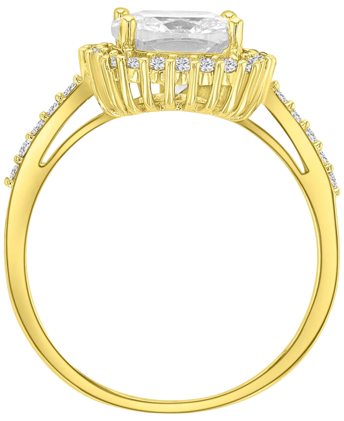 Macy's 14k Gold-Plated Cushion Elegant Bridal Ring