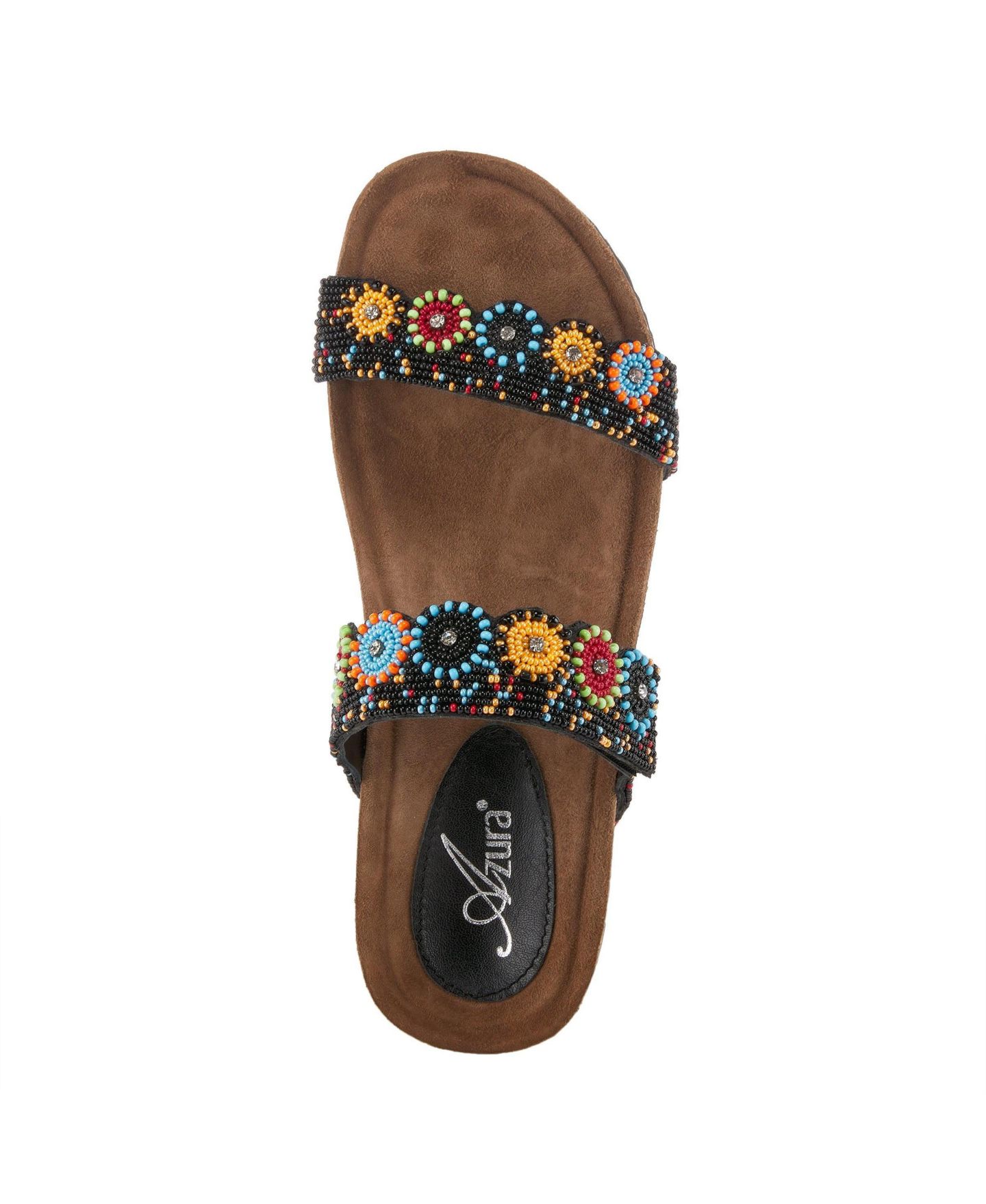 Женские сандалии Azura Bahama Slide Wedge with Natural Cork Sole, цвет: Чёрный разноцветный — фото 3