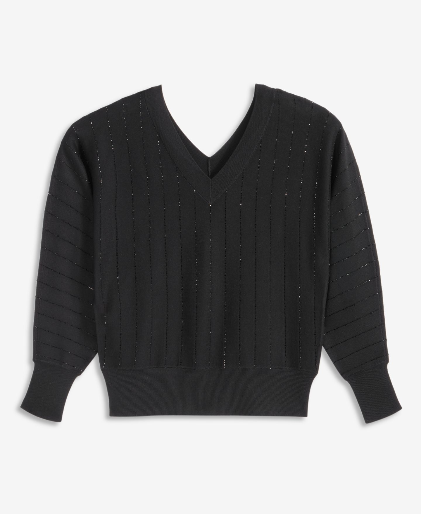 Женский свитер I.N.C. International Concepts Petite Dolman-Sleeve V-Neck, цвет: Глубокий чёрный — фото 6