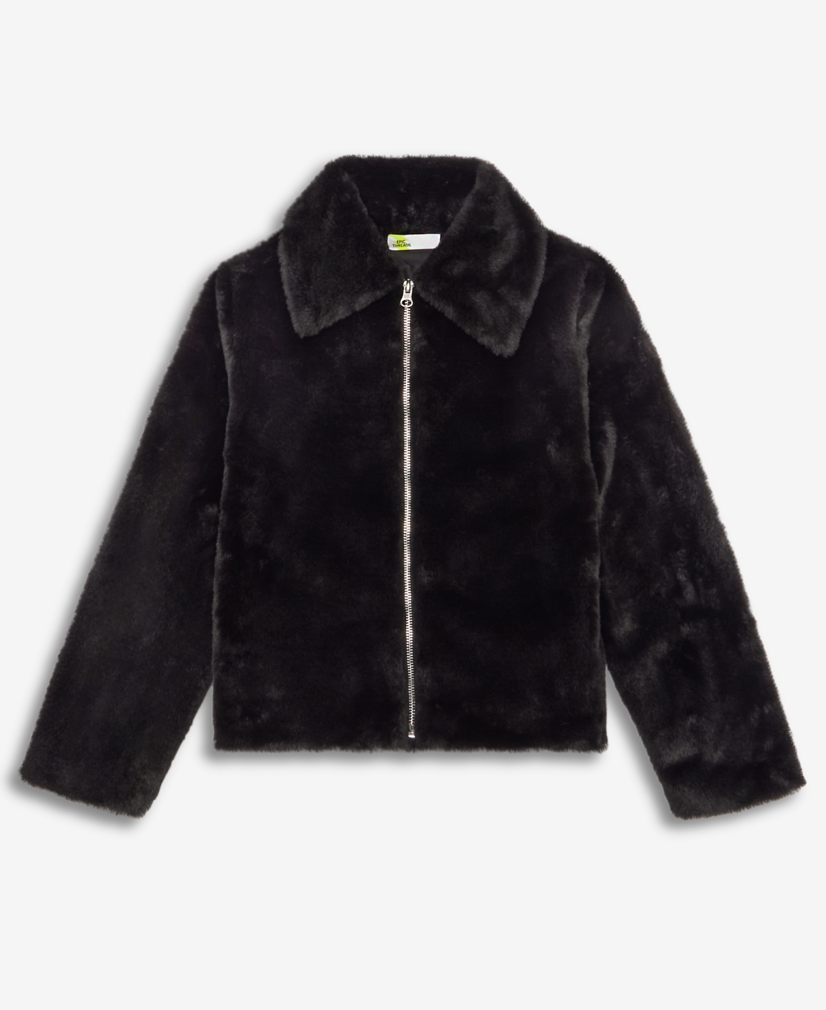 Epic Threads Girls' Xs-xl Solid Faux-fur Jacket, Macy's Exclusive In Deep Black