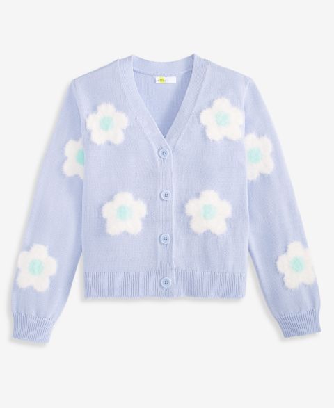 Кардиган Epic Threads Flowers V-Neck для девочек, цвет: Lucien Blu