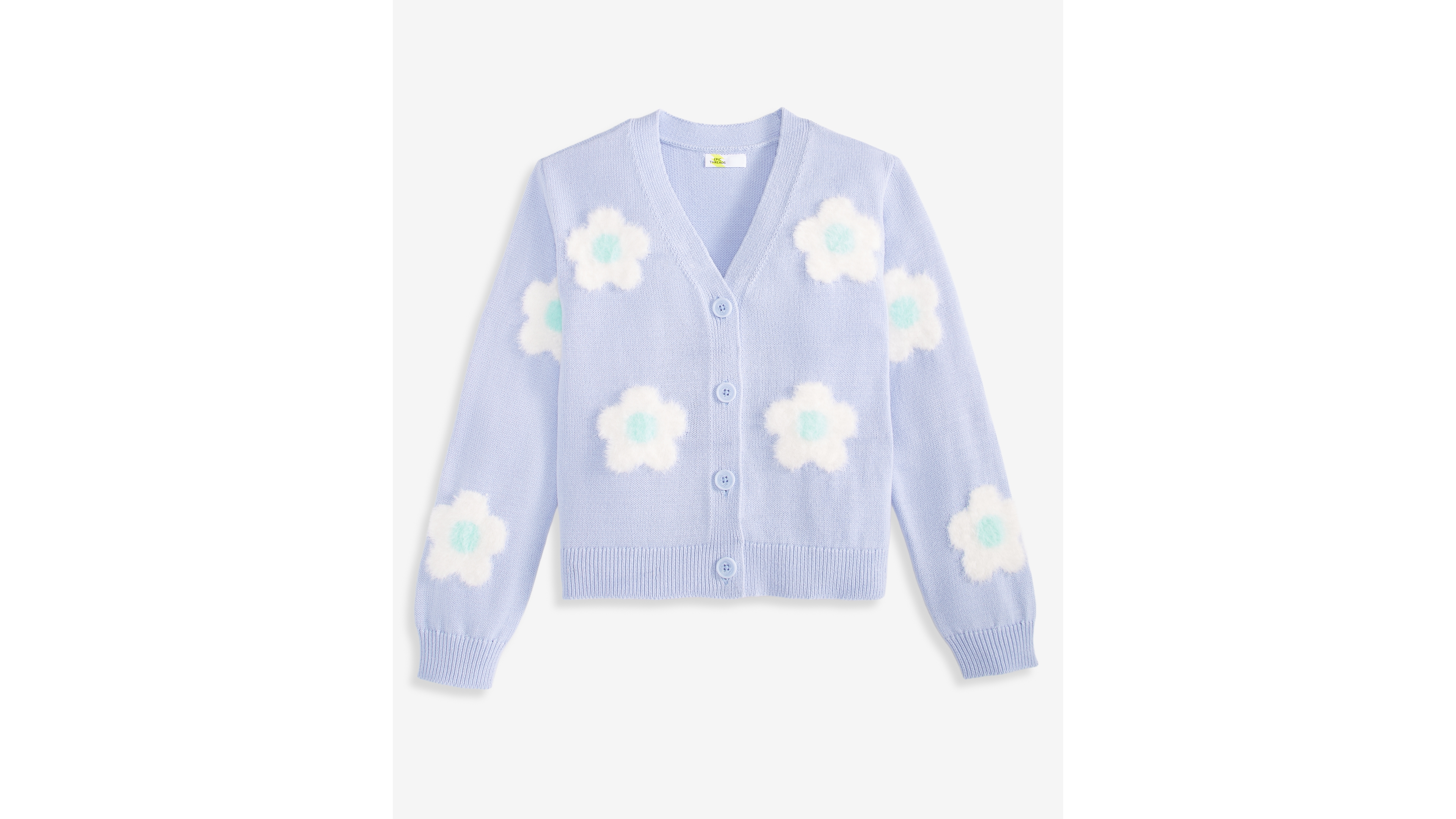 Epic Threads Girls' Xs-xl Flowers V-Neck Cardigan, Macy's Exclusive