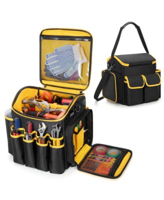 Tool Bag Detachable Divider Shoulder Strap Heavy Duty Tote Multiple Pockets