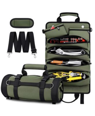Tool Roll Bag Heavy Duty Organizer Detachable Pouches Mechanic Electrician Gift