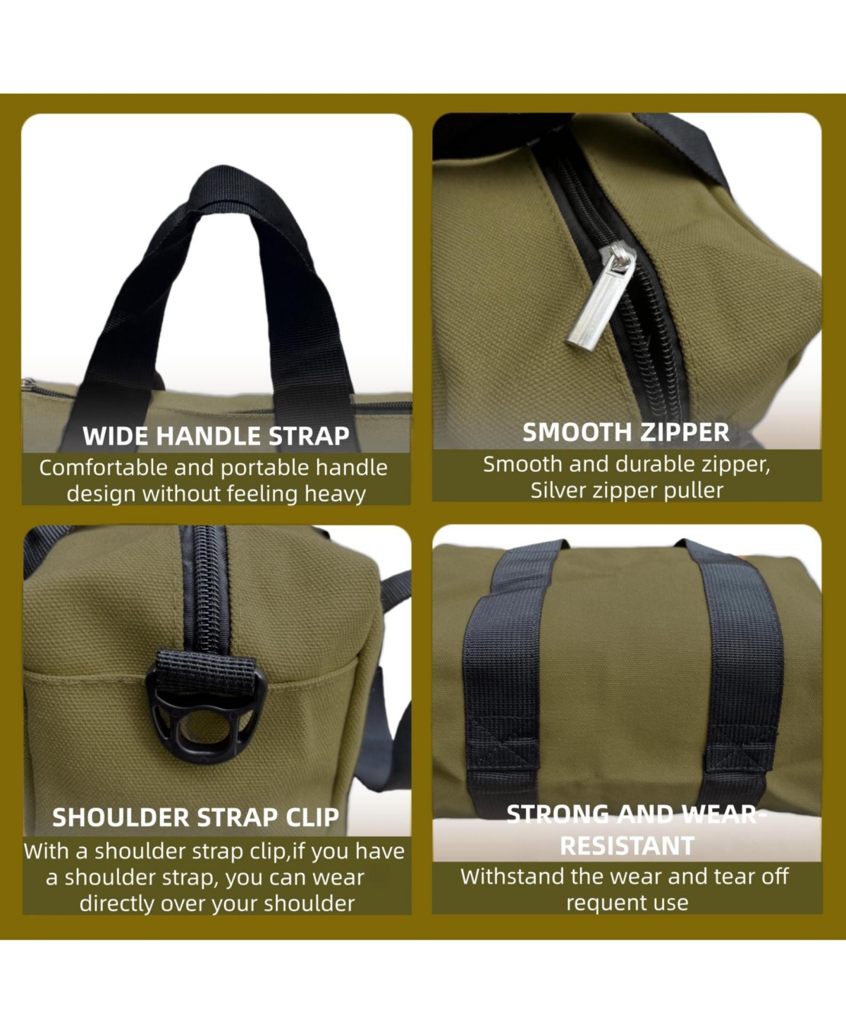 Xdovet Tool Bag Canvas Heavy Duty Organizer Tote Wrenches Pliers