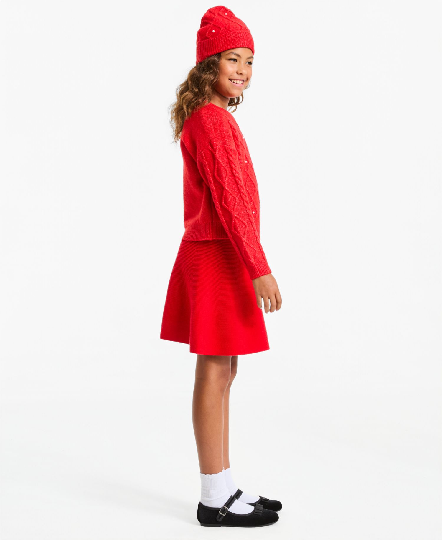 Girls' S-XL Flared Sweater Skirt