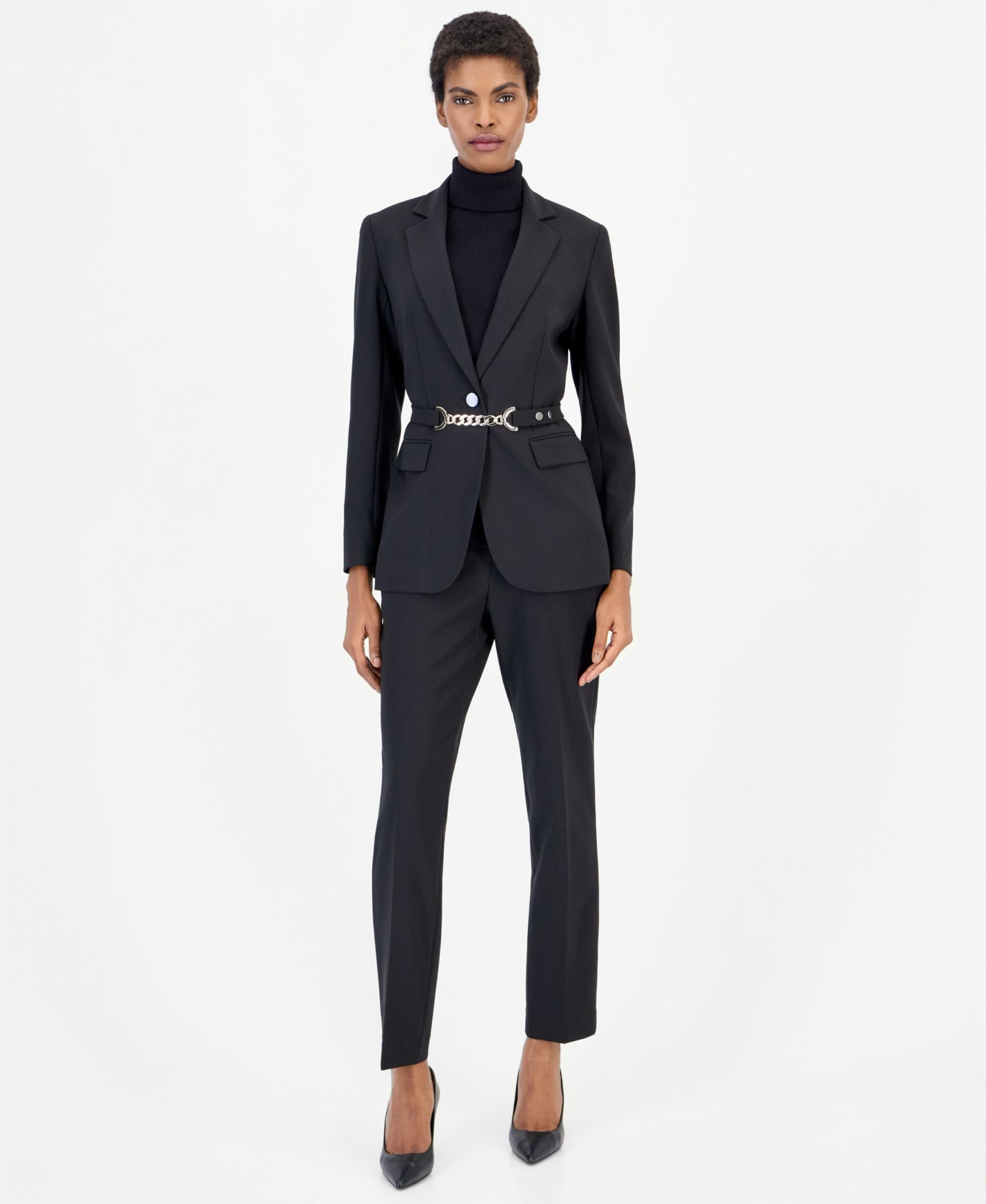 Belted Jacket & Straight-Leg Pants