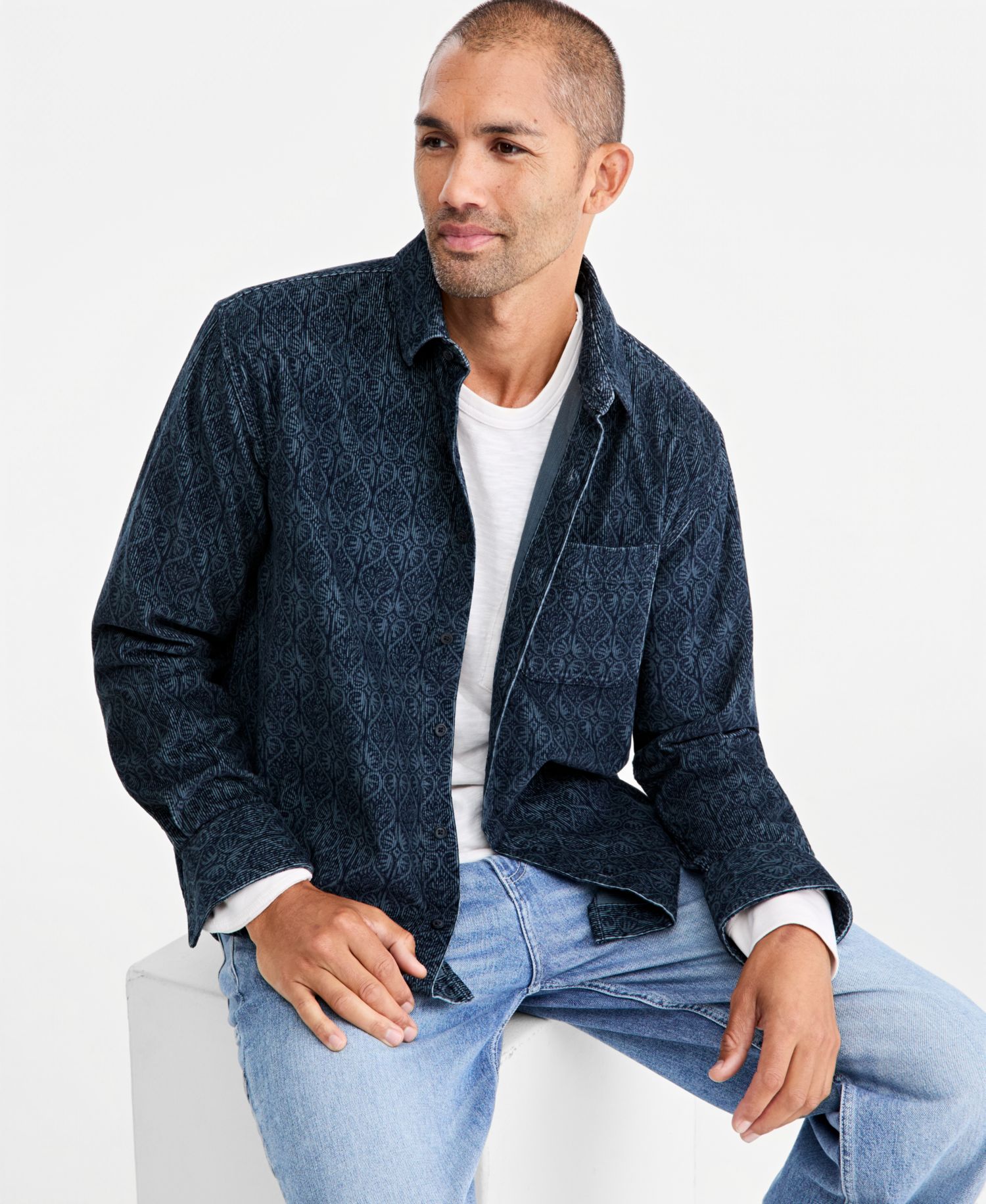 Men's Corduroy Geo Floral Shirt