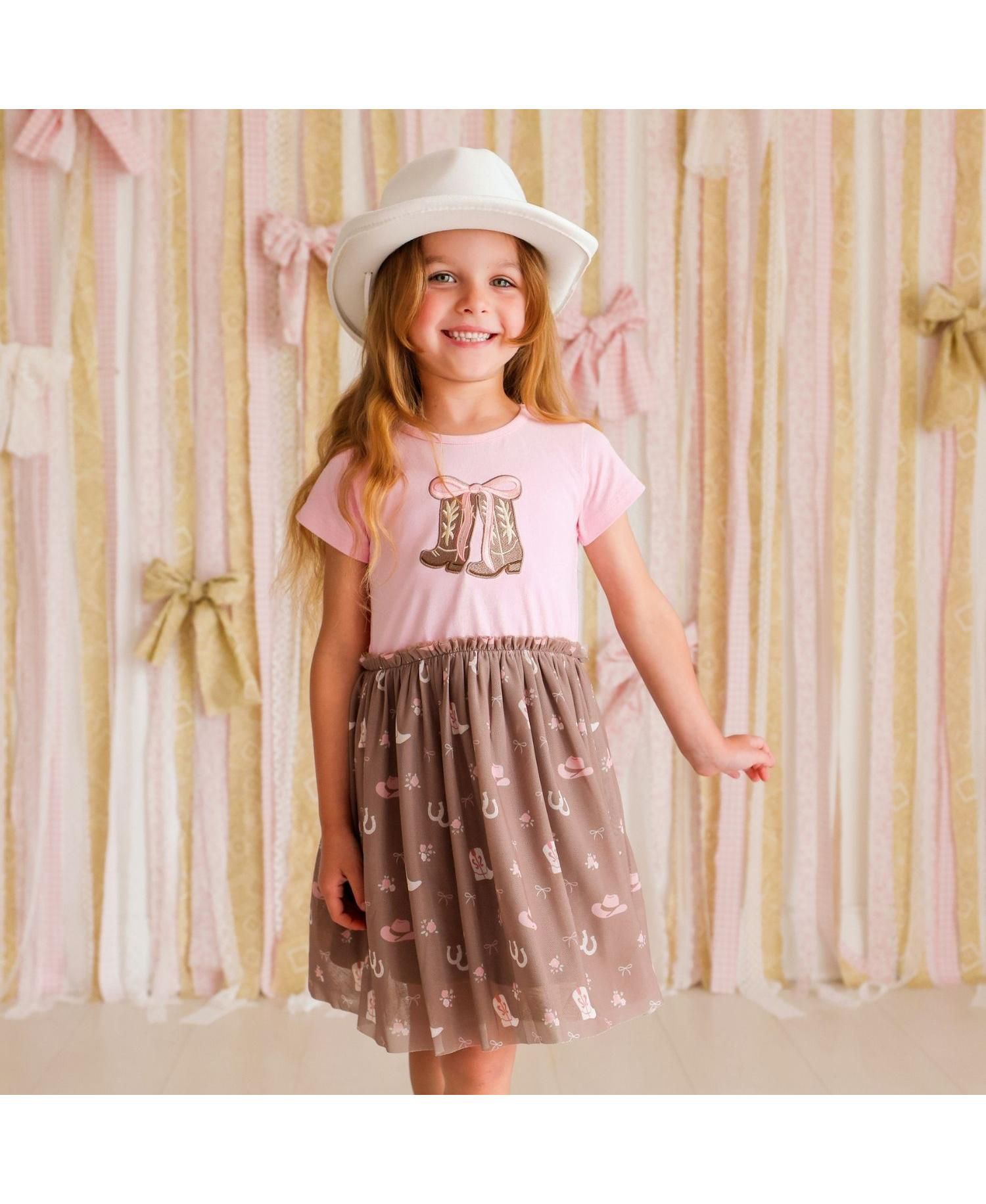 Baby Girls (12M-24M) Howdy Darling Western Short Sleeve Tutu Dress