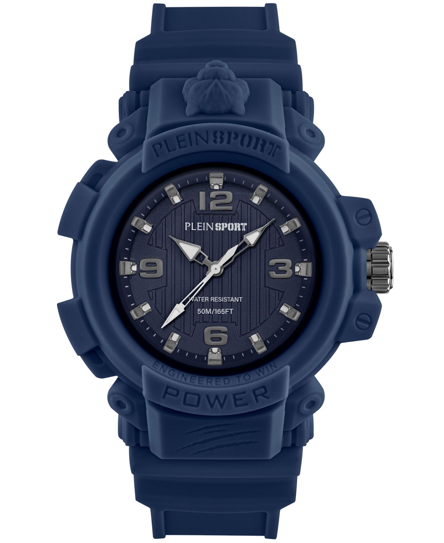 Мужские часы Plein Sport New Combat Quartz Round Blue Silicone Case 44mm — фото 1