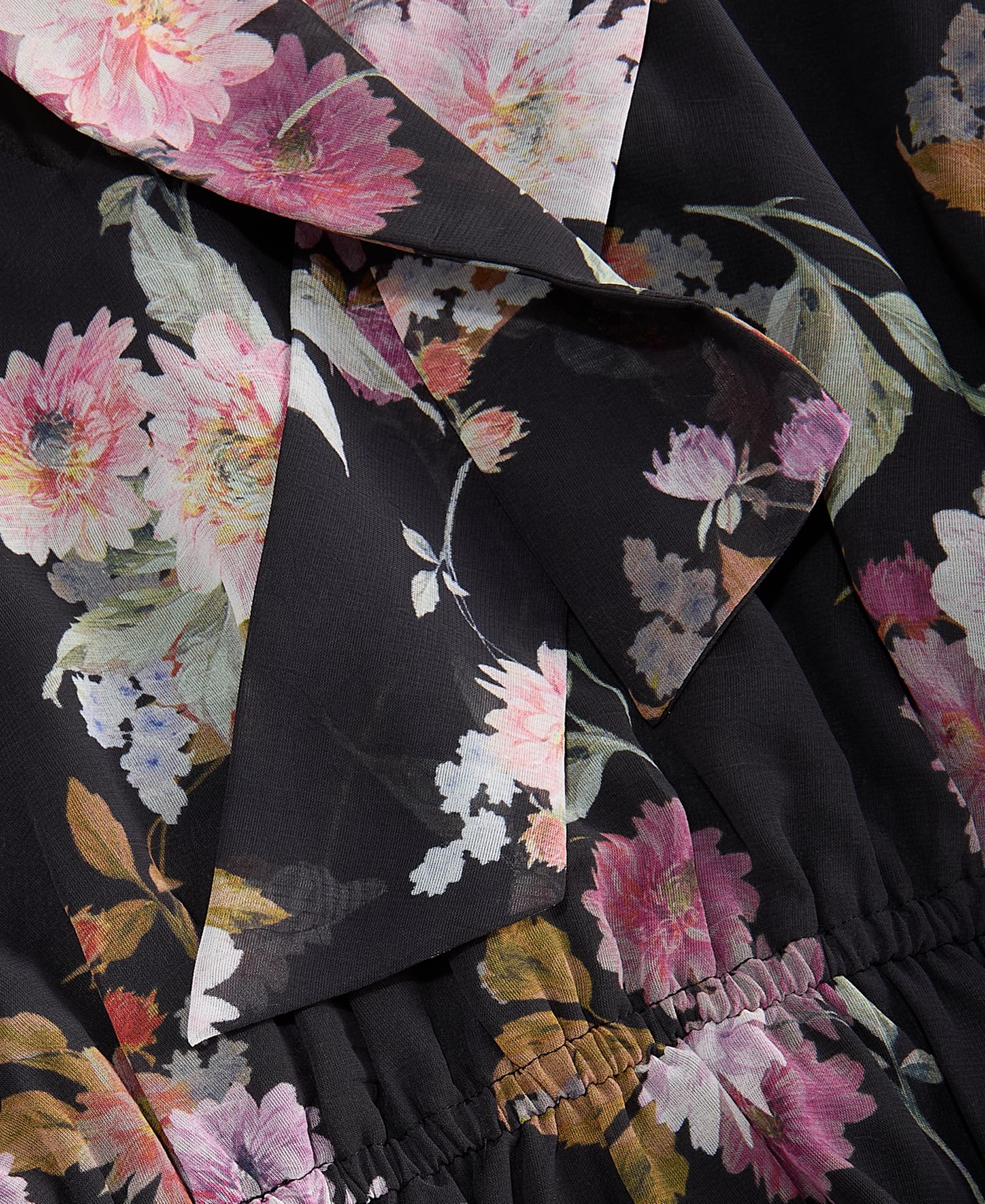 Women's Long-Sleeve Floral High-Low Dress