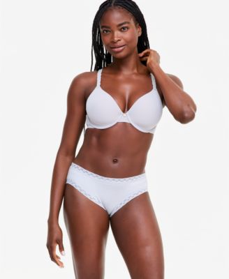 Women's Pure Luxe Custom Coverage Contour Underwire Bra & Bliss Lace-Trim Cotton Brief Underwear 