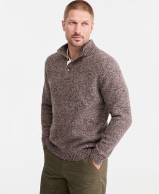 Men's Mock Neck Quarter-Placket Sweater