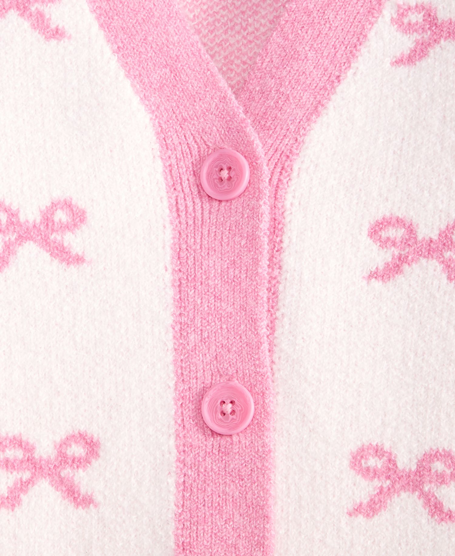 Girls' 5-20 Bow Pattern Long-Sleeve Cardigan