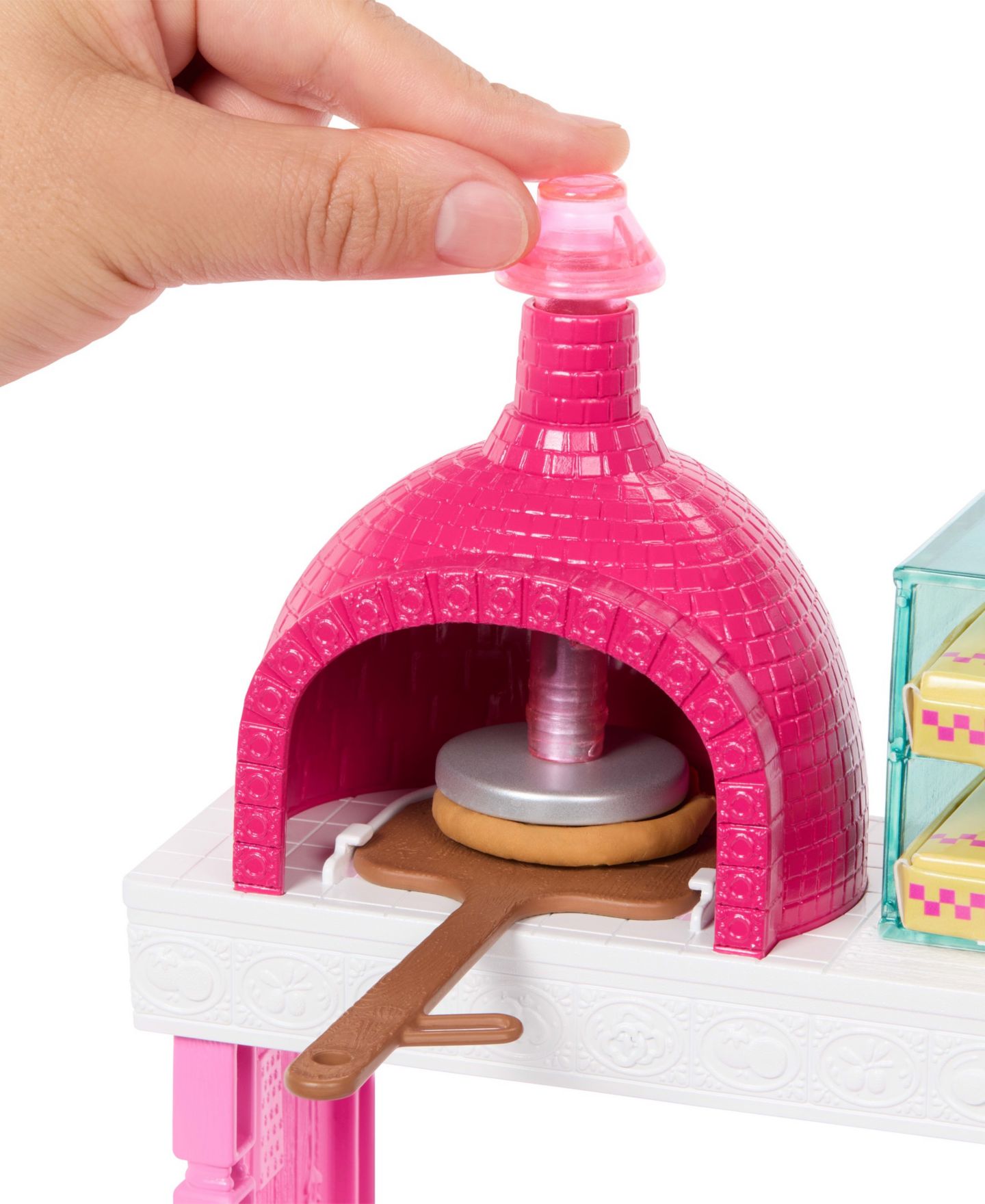 Игровой набор Barbie Pizza Shop для приготовления пиццы, 25 аксессуаров, от 3 лет — фото 4