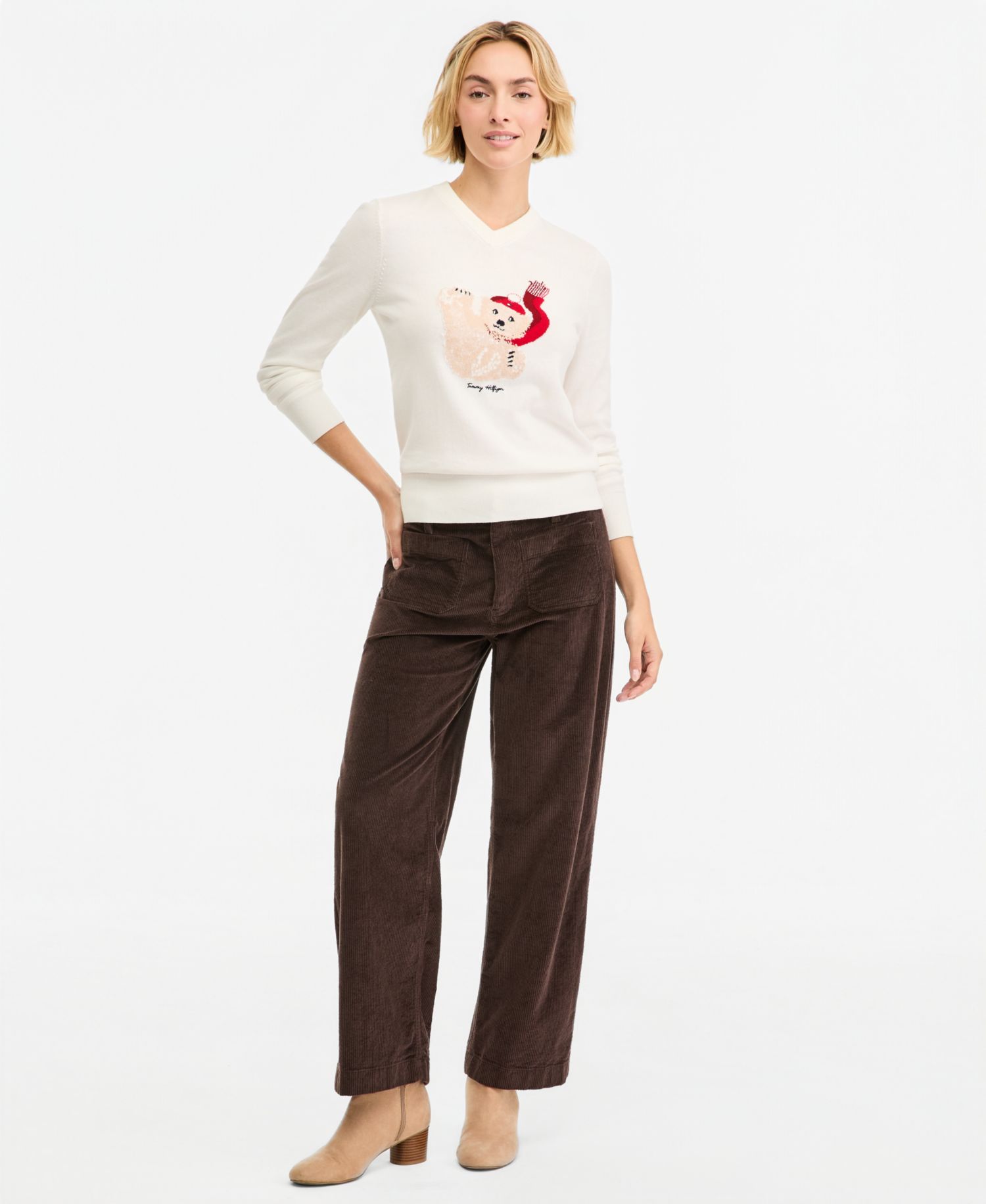 Women's Intarsia V-Neck Sweater