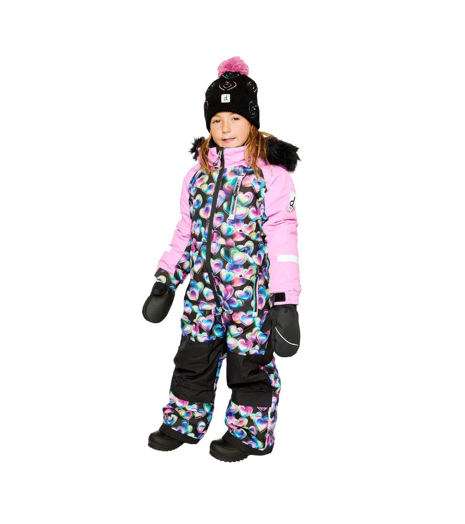 Little and Big Girl ( 6 to 14 )One Piece Play Snowsuit Heart Print