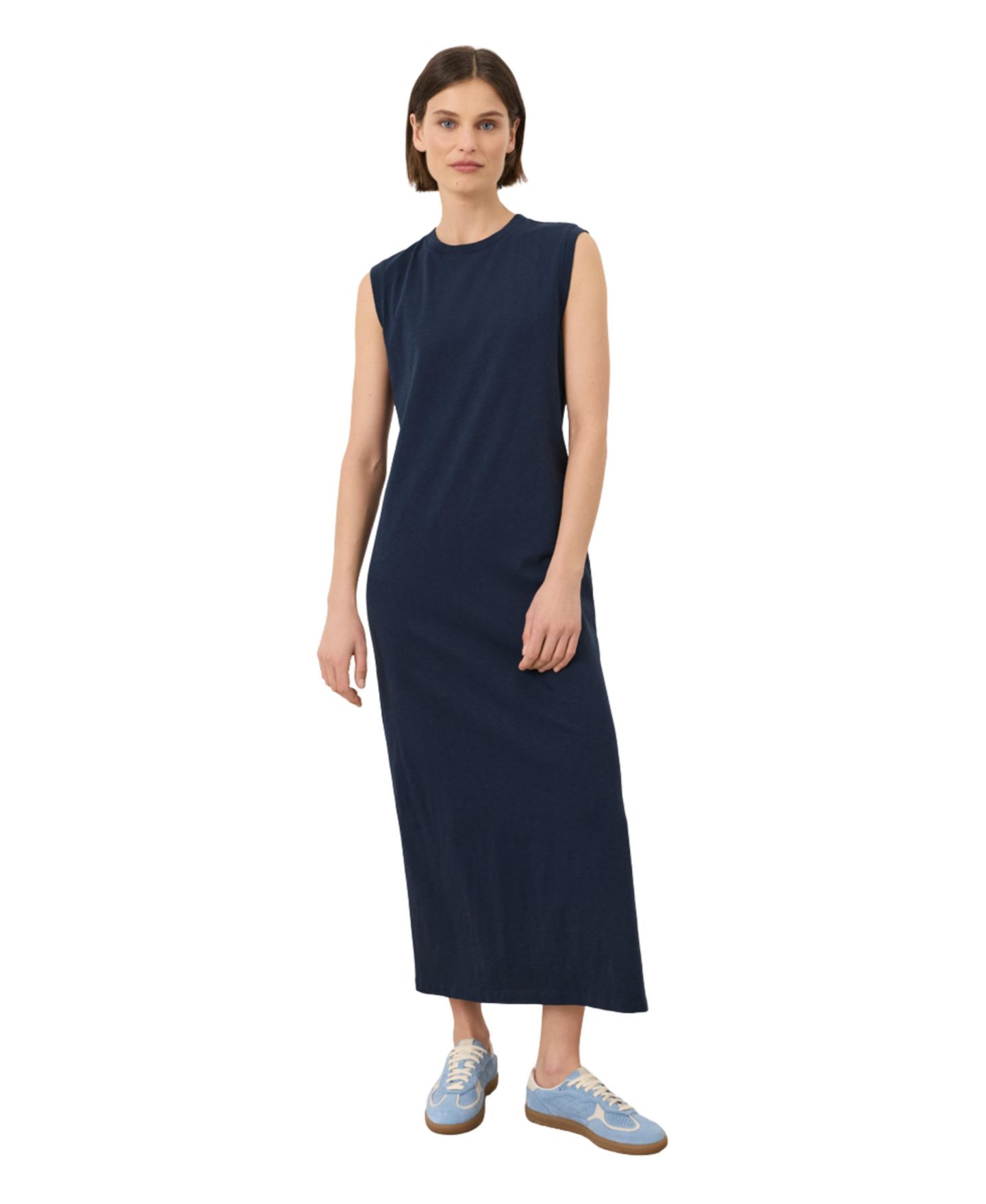 Женское платье Pact Cotton Soft-Slub Essential Easy Muscle Tee Maxi, цвет: Тёмно-синий — фото 1