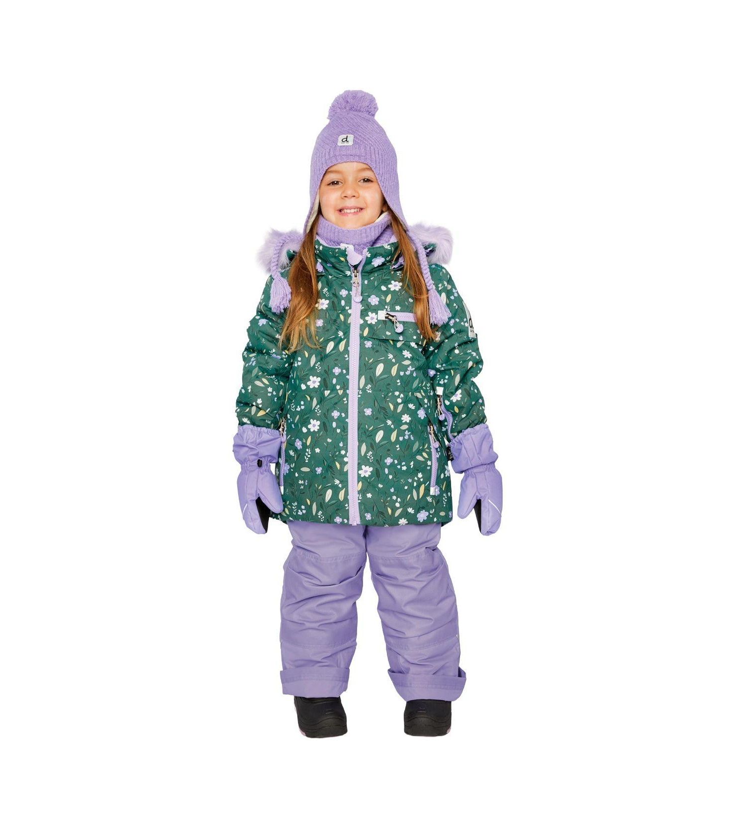 Little and Big Girl 6-16 Two Piece Play Snowsuit Mini Flower Print