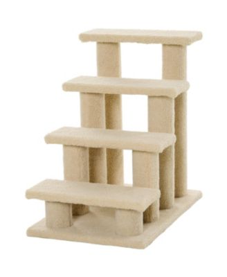 25 in 4 Step Carpeted Cat Stairs with Sisal Scratching Posts