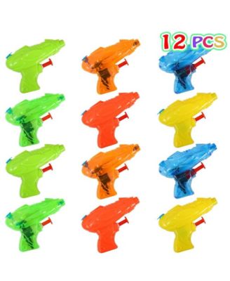 12 Pack of Mini Spray Water Launchers – Assorted Plastic Blaster Soaker Toys – Great for Pool, Beach, Party Treats – Safe Nozzles